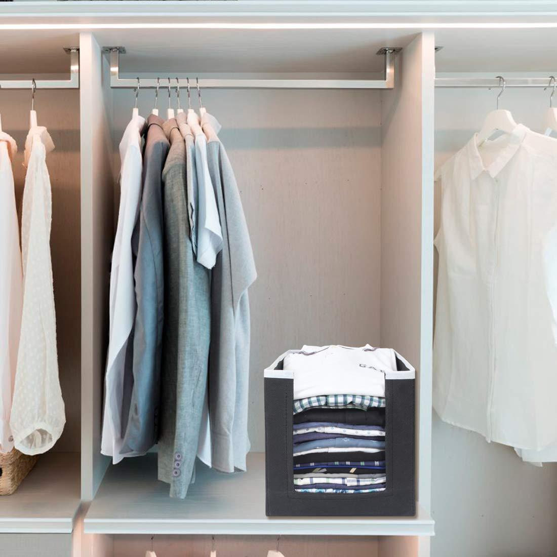 Closet Organizer-Foldable Shirts and Clothing Organizer Stackers(Pack of 3) Assorted Color